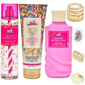 BBW Milk Bar Birthday Cake 3PC NEW FULL-SIZE